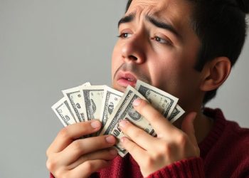 A man going through financial stress