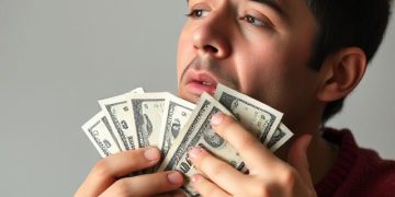 A man going through financial stress